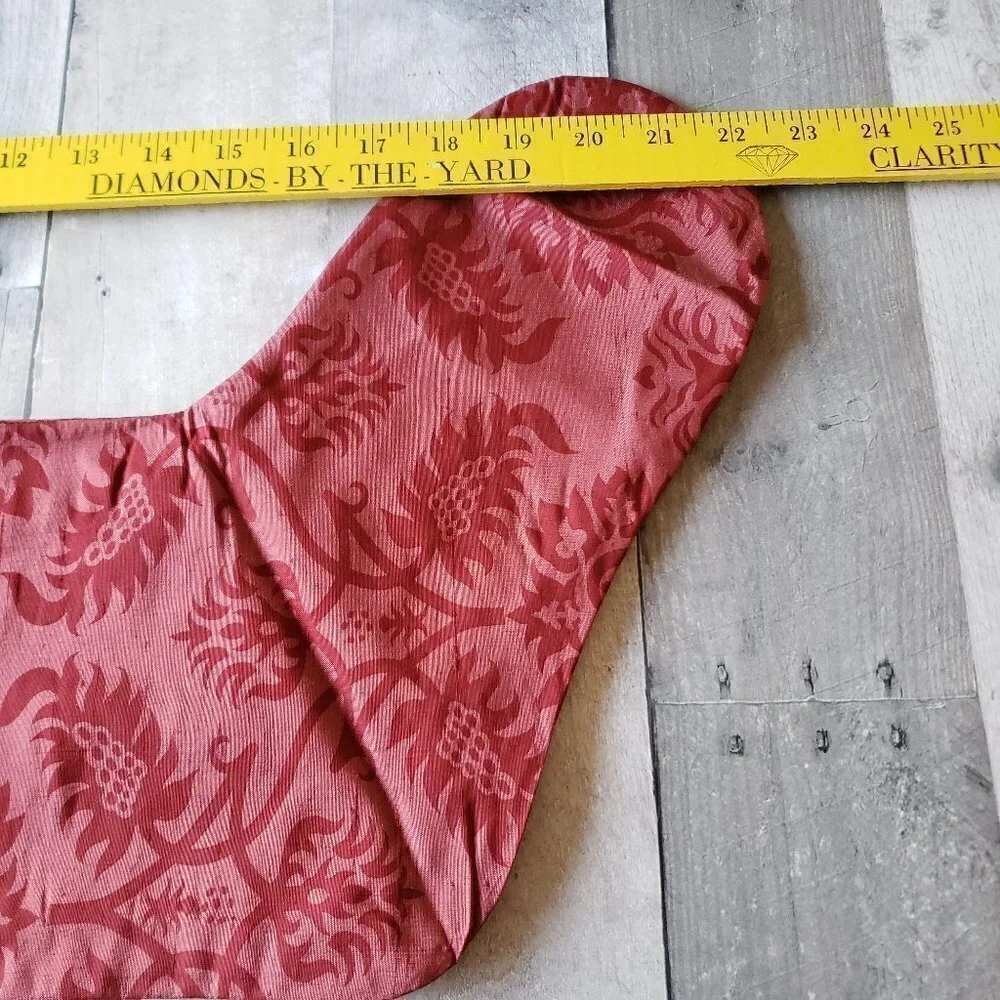 Restoration Hardware (set of 2) Red Thai Silk Christmas Stockings